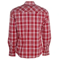 Wrangler Men's Red Plaid Western Snap Shirt -Cinc Clothing Shop 112324672 04