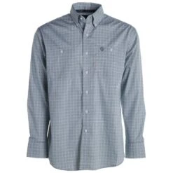 Wrangler Men's George Strait Grey Printed Button Down 8 Wrangler Men's George Strait Grey Printed Button Down -Cinc Clothing Shop 112324885 01