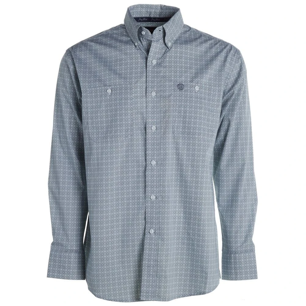 Wrangler Men's George Strait Grey Printed Button Down 4 Wrangler Men's George Strait Grey Printed Button Down - Image 2
