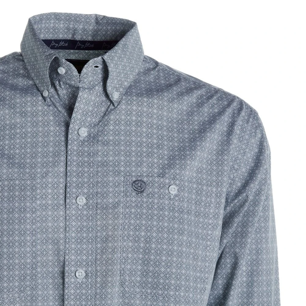 Wrangler Men's George Strait Grey Printed Button Down 5 Wrangler Men's George Strait Grey Printed Button Down - Image 3