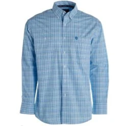 Wrangler Men's George Strait Plaid Long Sleeve Western Shirt -Cinc Clothing Shop 112324886 01