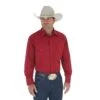 Wrangler Mens Wine Poly/Cotton Sports Western Snap Shirt 75740WN -Cinc Clothing Shop 114809 default l