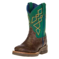 Roper Kids Roper Green Pattern Top Square Toe Boot