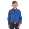 Boys Wrangler Solid Blue Long Sleeve Button Up Shirt -Cinc Clothing Shop 116828 default l 3fd131bf 4e2a 47a1 a2d2 d9d9e17bfe09