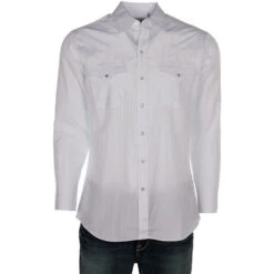 Ely Cattleman Men's Long Sleeve White Shirt