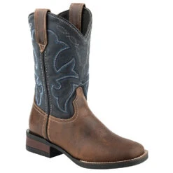Roper Footwear Kids Brown Burnished Leather Vamp Cowboy Boot