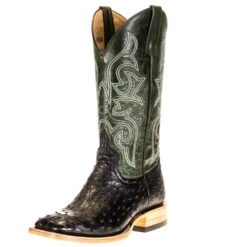 Horsepower Men's Top Hand Black Full Quill Ostrich 13in. Emerald Explosion Top
