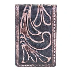 Gem Dandy Accessories Men's Leather Tooled Magnetic Money Clip