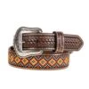 Kid's Basket Weave Belt With Aztec Inlay -Cinc Clothing Shop 120576 default l
