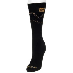 For Bare Feet Men's Black Wrangler Patch Boot Sock