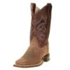 Old West Kids Burnt Red Waxy Top Brown Bull Hide Foot Cowboy Boot -Cinc Clothing Shop 123785 default l