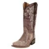 Corral Kids Brown And Bone Embroidery Square Toe Boots -Cinc Clothing Shop 129626 default l