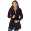True Blue Womens Black Suede Short Duster -Cinc Clothing Shop 130046 default l