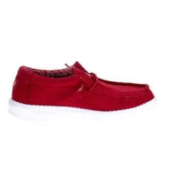 Youth Hey Dude Red Wally Casual Shoe -Cinc Clothing Shop 130136800 9981