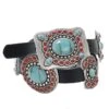 3-D Black Belt With Turquoise And Red Conchos -Cinc Clothing Shop 13052 default l