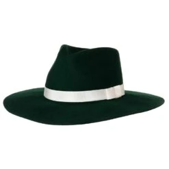 Women's M+F Green With Gold Band Fashion Hat