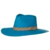 Women's M+F Turquoise With Leopard Band Fashion Hat -Cinc Clothing Shop 131481 default l