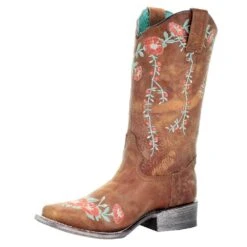 Corral Womens Corral Tan Deer Skull Overlay Boot