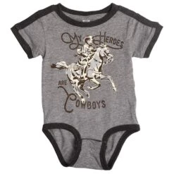 Rodeo Quincy Boy's My Heroes Are Cowboys Onesie