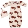 Milkbarn Natural Horse Organic Cotton Newborn Gown And Cap Set -Cinc Clothing Shop 134024 default l