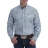 Cinch Men's Blue Printed Long Sleeve Buttondown -Cinc Clothing Shop 134790 default l