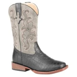 Kids Roper Gator Boy Square Toe Cowboy Boot