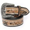 American Darling Women's Floral Tooled Belt With Black Background -Cinc Clothing Shop 136583 default l