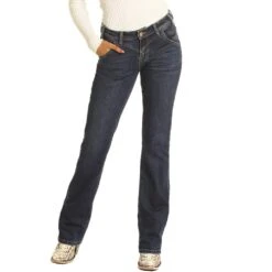Rock & Roll Denim Cowgirl Mid Rise Extra Stretch Bootcut Riding Jeans