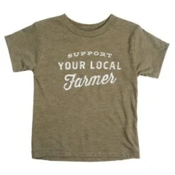 Youth Olive Support Your Local Farmer Tee