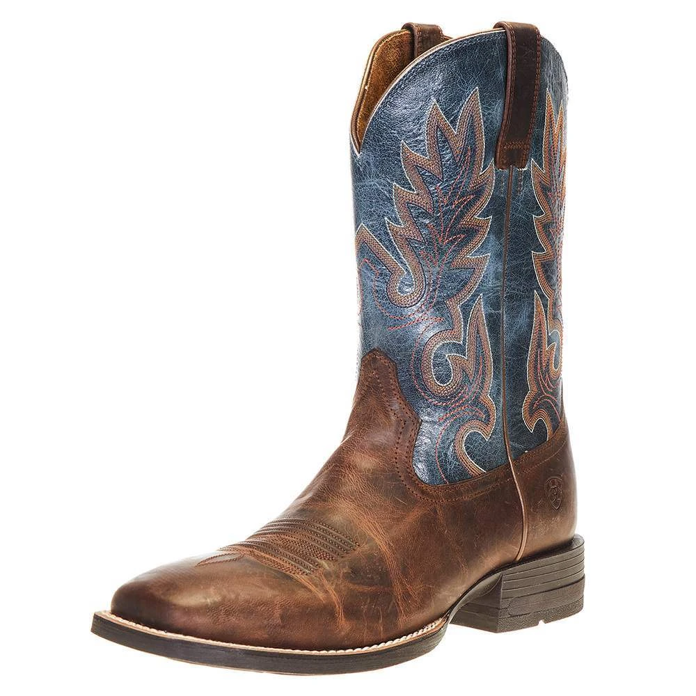 Ariat Men's Layton Weathered Chestnut 11in. Rail Blue Top Square Toe Boot 3 Ariat Men's Layton Weathered Chestnut 11in. Rail Blue Top Square Toe Boot