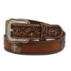 Men's Floral Belt With Cross Concho -Cinc Clothing Shop 139008 default l