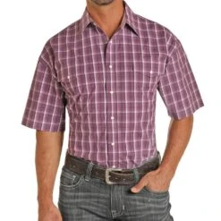 Panhandle Men's Orchid Check Snap Shirt