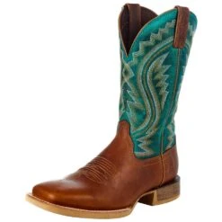 Durango Boots Men`s Durango Rebel Pro Sunseat Wheat 12` Tuscon Teal Top Square Toe