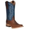 Circle G Kids Brown And Blue Embroidery Square Toe Cowboy Boot -Cinc Clothing Shop 139871 default l