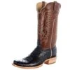 R Watson Boots Men's Black Full Quill Ostrich 13in. Cognac Sinatra Top Boot -Cinc Clothing Shop 139924 default l