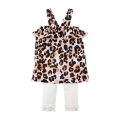 Mud Pie Leopard Tunic And Capri Set
