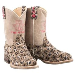 Tin Haul Footwear Kids Cheetah Patchwork Cowgirl Boots -Cinc Clothing Shop 1401800770862 3