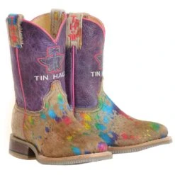 Tin Haul Footwear Youth Spotty Colorful Cattle Sole 10in. Shaft Cowgirl Boot -Cinc Clothing Shop 1401800770873 31