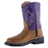 Roper NRS Exclusive Toddler Footwear Tan Vamp Purple Shaft Cowgirl Boot -Cinc Clothing Shop 140727 default l