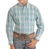 Boy's Panhandle Turquoise Check Shirt -Cinc Clothing Shop 141111 default l