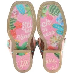 Tin Haul Footwear Youth Cactus Pink Cowgirl Boot -Cinc Clothing Shop 1411901015005 3