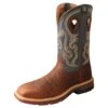 Twisted X Men`s Distressed Saddle 12` Peacock Alloy Square Toe Work Boot -Cinc Clothing Shop 141559 default l