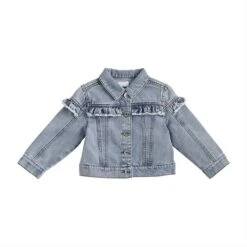 Mud Pie Denim Ruffle Jacket