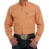 Men's Cinch Orange Print Snap Shirt -Cinc Clothing Shop 143020 default l