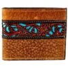 Gem Dandy Accessories Men's Tan Passcase Wallet W/Turquoise Inlay -Cinc Clothing Shop 143268 default l