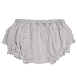 Milkbarn Gray Pinstripe Ruffle Bloomer