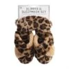 Women's Mud Pie Tan Leopard Slipper And Mask Set -Cinc Clothing Shop 143866 default l