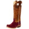Kids Anderson Bean Red Roughout Tooled Top Cowboy Boot -Cinc Clothing Shop 144898 default l