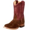Kids Anderson Bean Brown Rough Out With Burgundy Roughout Top Cowboy Boot -Cinc Clothing Shop 144899 default l