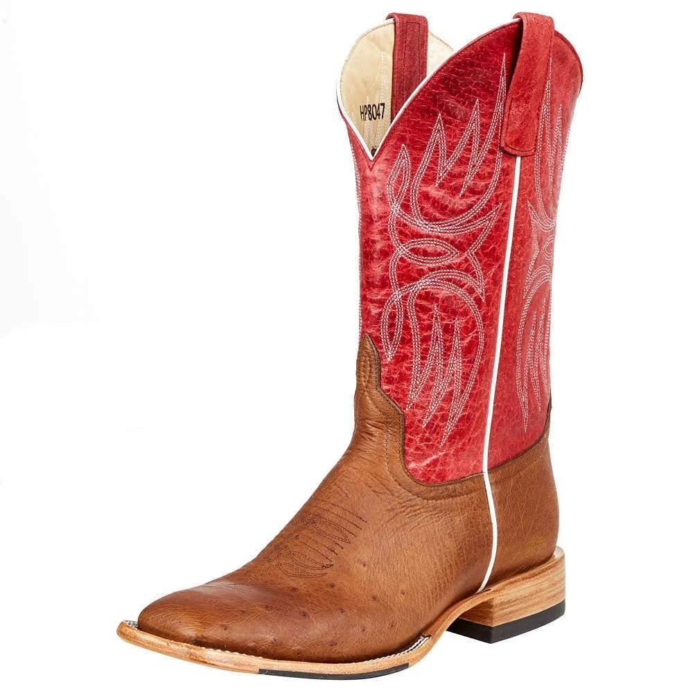 Horsepower Men's Horse Power Top Hand Kango Tobac Smooth Ostrich 13in. Red Top Boot 3 Horsepower Men's Horse Power Top Hand Kango Tobac Smooth Ostrich 13in. Red Top Boot
